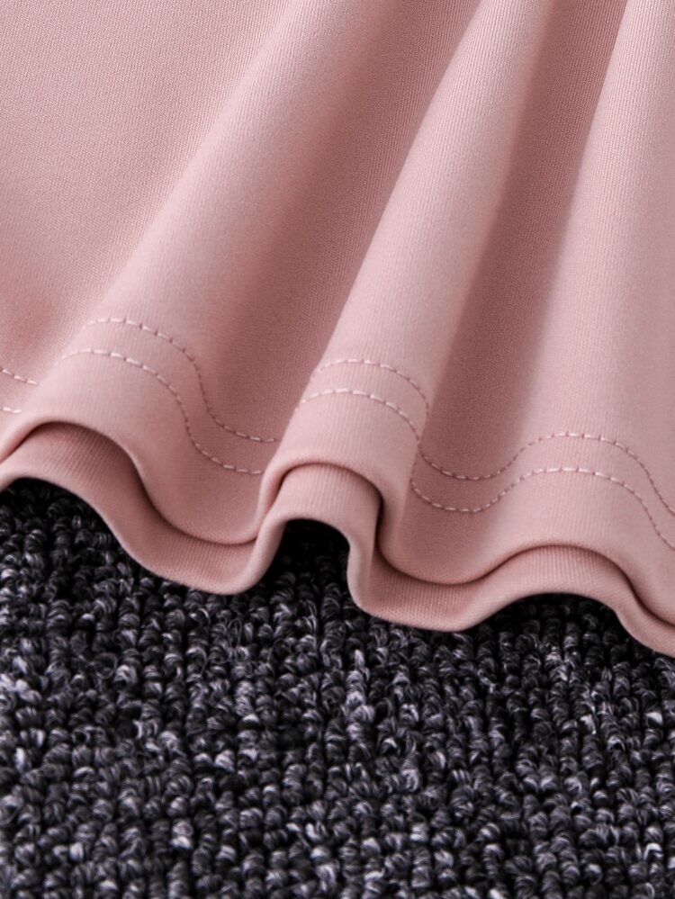 Vestido Para Niña Preadolescente Con Lazo Delantero Y Cinta De Contraste - Rosa - Añade 3