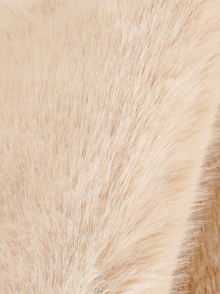 Toddler Kids Fluffy Panel Scarf - Khaki - View 2