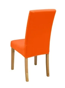 1 pieza/4 piezas/6 piezas/8 piezas/10 piezas Fundas elásticas de seda de leche de unicolor para sillas, protectores de sillas de comedor de poliéster - Naranja - Ver 5