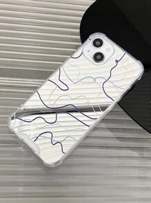 Asymmetrical Line Pattern Anti-Fall Tempered Glass Screen Protector Compatible With IPhone 16/16Pro/16Plus/16Promax/15/14/13/12/11/X/XR/7 - Multicolor - View 2