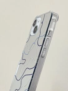 Asymmetrical Line Pattern Anti-Fall Tempered Glass Screen Protector Compatible With IPhone 16/16Pro/16Plus/16Promax/15/14/13/12/11/X/XR/7 - Multicolor - View 5