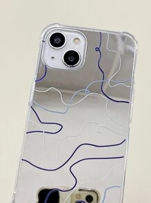 Asymmetrical Line Pattern Anti-Fall Tempered Glass Screen Protector Compatible With IPhone 16/16Pro/16Plus/16Promax/15/14/13/12/11/X/XR/7 - Multicolor - View 6