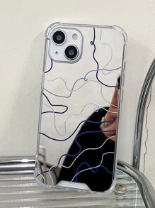 Asymmetrical Line Pattern Anti-Fall Tempered Glass Screen Protector Compatible With IPhone 16/16Pro/16Plus/16Promax/15/14/13/12/11/X/XR/7 - Multicolor - View 7