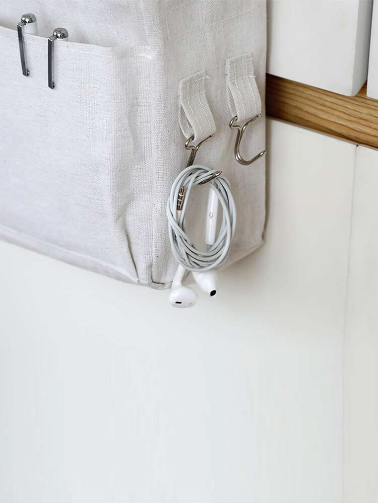 1入組床側懸掛收納包 - 白色 - 查看 3