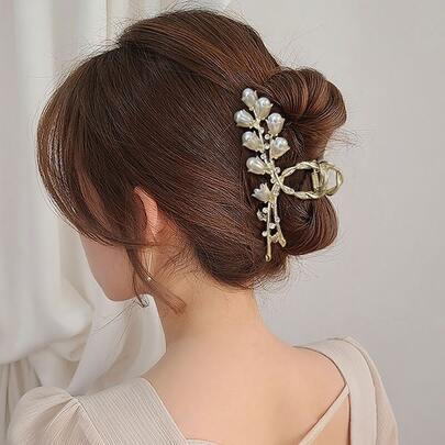 Rhinestone Decor Flower Design Hair Claw