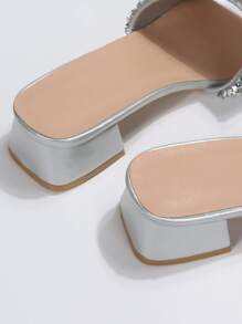 Giày cao gót thời trang đính pha lê trắng mới đa năng dành cho nữ, thích hợp đi làm, đi công tác, tiệc tùng, cưới hỏi - Bạc - Xem 4