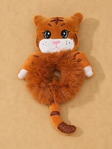 Tiger Design Fuzzy Hair Tie Cute - Multicolor - View 2