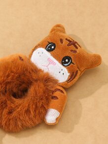 Tiger Design Fuzzy Hair Tie Cute - Multicolor - View 3