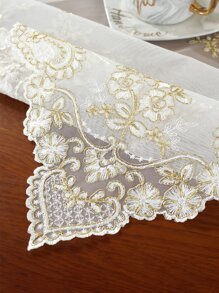 Floral Embroidered Table Runner
