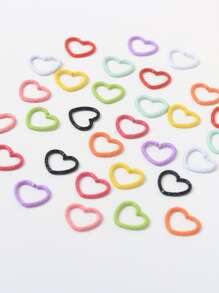 30pcs Colorful Heart Shaped Hair Ties For Women, Fashion Hair Accessories Hair Clips, School Stuff, Head Accessories - Multicolor - View 2