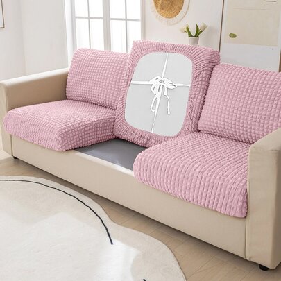 1pc Plain Stretchy Sofa Seat Cushion Cover
