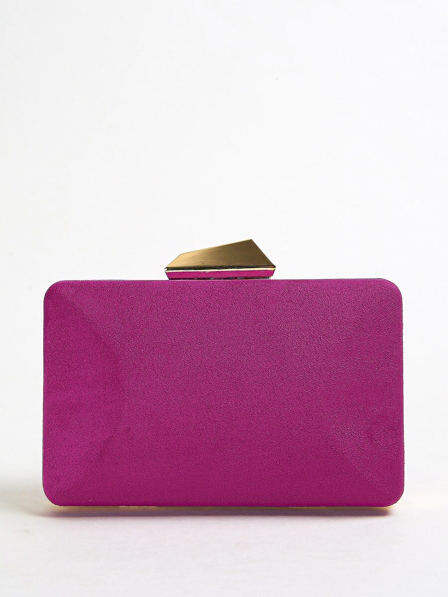 Mini Chain Satin Square Bag - Hot Pink - View 1