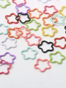 30pcs Gold-Color Star And Flower Shaped Hair Rings, Cute Hair Accessories For Braids, Fashion & Unique Design For Women, School Stuff, Vacation Outfits Woman, Head Accessories - Multicolor - View 4