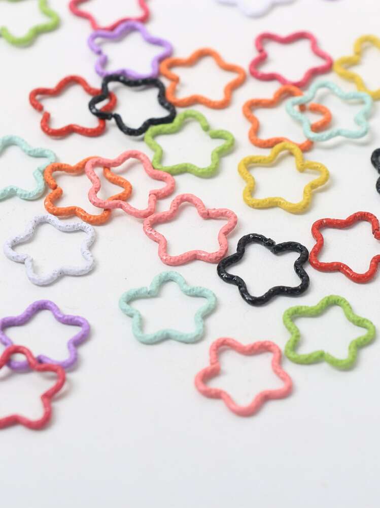 30个金色星星和花朵造型发圈，可爱发饰，适合编发，时尚独特设计，适合女性，可用于上学、度假等场合，也可作为头部配饰。 - 彩色 - 查看 4