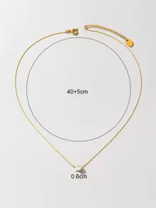 18K Gold Plated 1pc Stainless Steel Chain Gold Bamboo Node 6-Claw Rhinestone Necklace, Suitable For Women Daily Wear And Holiday Gift