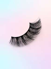 20 Pairs False Eyelashes Natural, 14 Mm Volumized Curling Magnetic Lashes, End Eye Elongated Faux Mink Strip Lashes Suitable For Parties Or Gift For Women&Girls Pink Package Lashes - Black - View 4