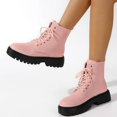 Lace-up Front Combat Boots