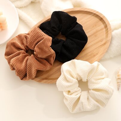 3pcs Minimalist Solid Scrunchie