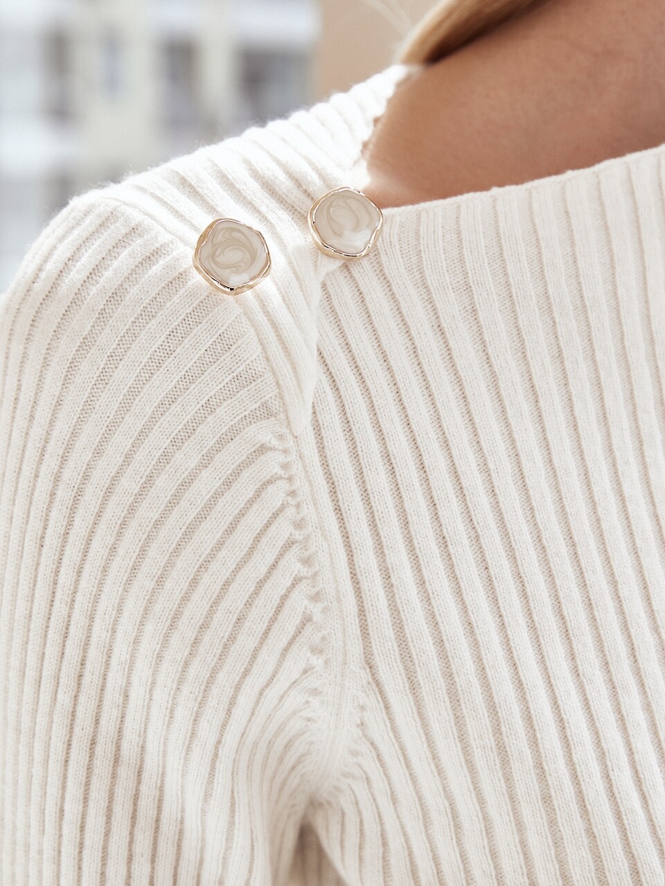 MOTF WOOL-MIX ASYMMETRICAL NECK SWEATER