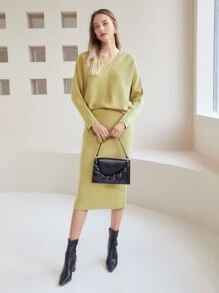 MOTF PREMIUM WOOL-MIX FORMAL JUMPER SET - Yellow - View 5