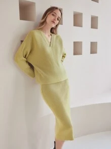 MOTF PREMIUM WOOL-MIX FORMAL JUMPER SET - Yellow - View 7