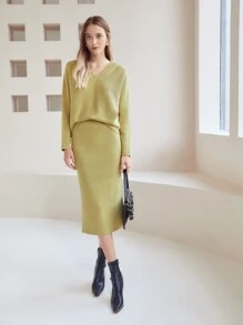 MOTF PREMIUM WOOL-MIX FORMAL JUMPER SET - Yellow - View 9