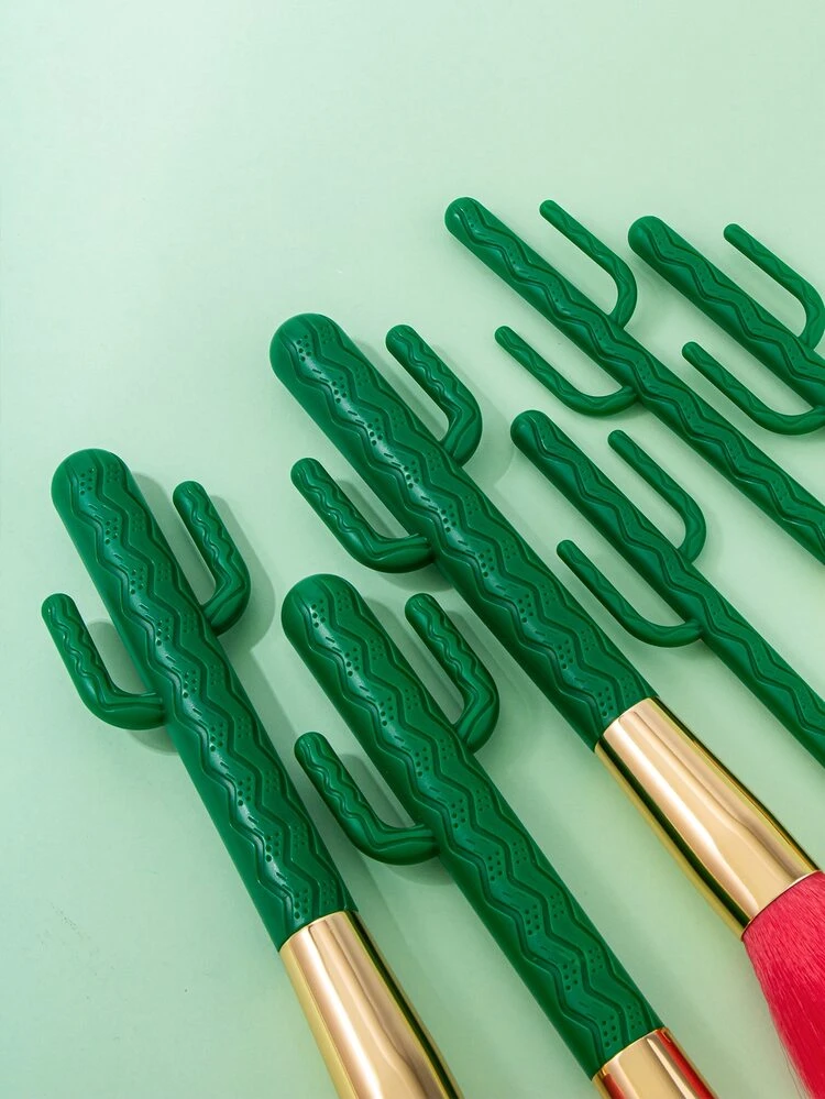 6pcs Cactus Design Makeup Brush Set | SHEIN