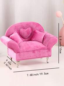 1個沙發設計毛茸茸珠寶收納盒,情人節禮物 - 粉色 - 查看 4