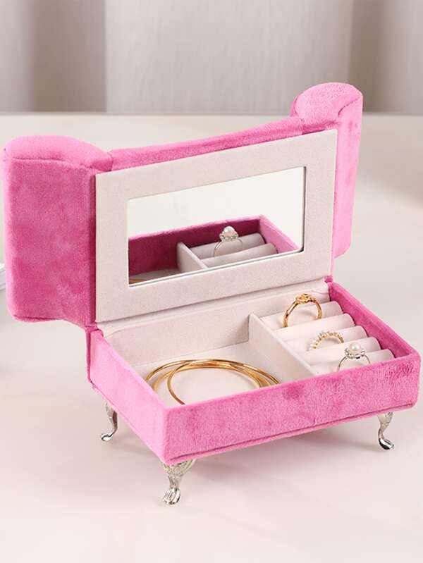 1pc Sofa Design Fuzzy Jewelry Storage Box SHEIN USA