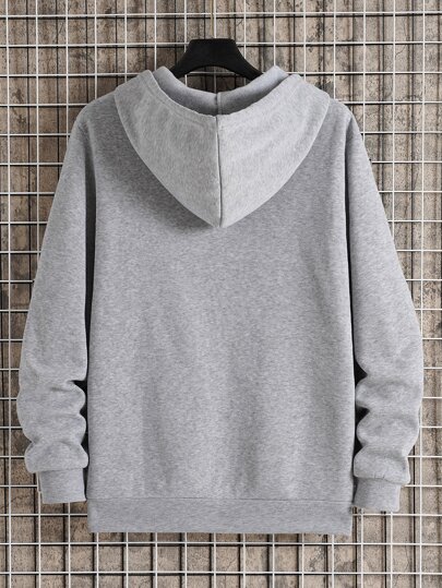 Guys Zip Up Drawstring Thermal Hoodie