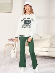 SHEIN Bộ hai mảnh Gái Lá thư Giải trí - Nhiều màu - Xem 4