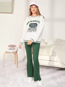 SHEIN Bộ hai mảnh Gái Lá thư Giải trí - Nhiều màu - Xem 5