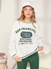 SHEIN Bộ hai mảnh Gái Lá thư Giải trí - Nhiều màu - Xem 2