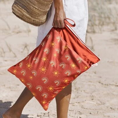 1 件时尚印花多功能防水收纳袋，适用于旅行、徒步旅行、户外、度假、健身房、游泳湿袋