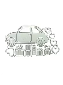 1pc Car & Gift Shaped Cutting Die - Silver - View 1