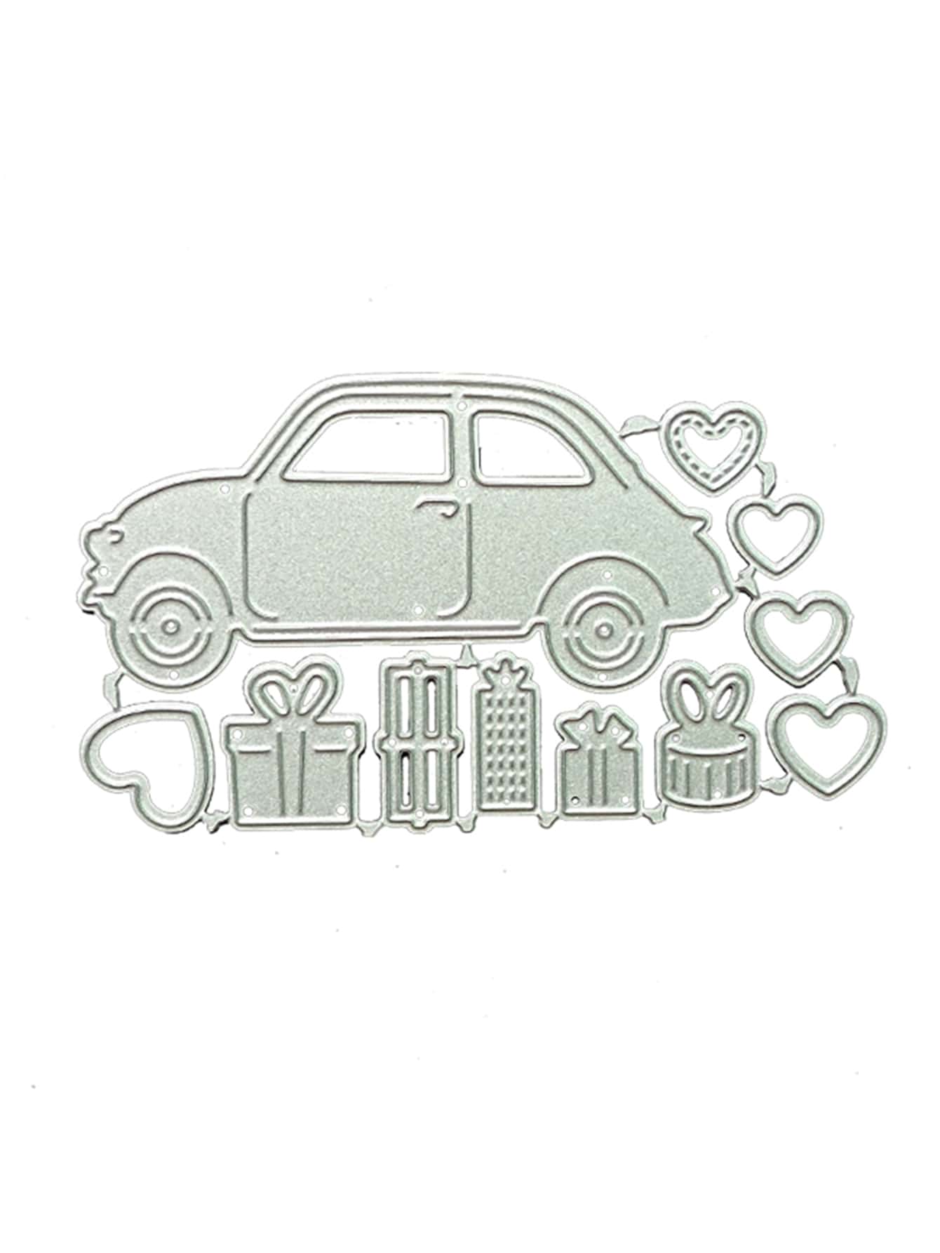 1pc Car & Gift Shaped Cutting Die - Silver - View 1