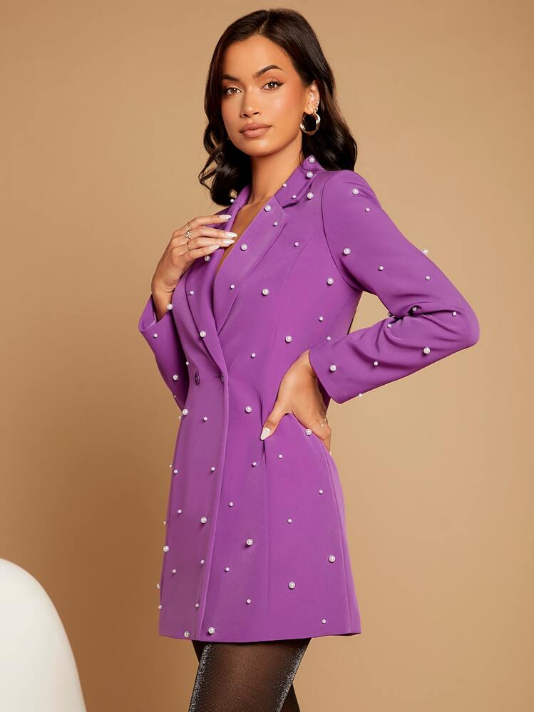 beaded blazer dress Pearl Mini Tube Dress Blue Dress Length Size:40 / US 15.5 NPU-IRISH-202235