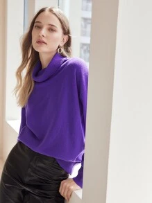 MOTF PREMIUM 100% CASHMERE RELAXED FIT JUMPER - Violet Purple - View 5