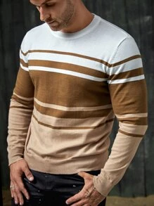 Manfinity VCAY Men Striped Pattern Colourblock Jumper - Multicolor - View 5