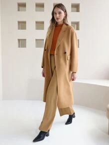 MOTF PREMIUM WOOL-MIX RELAXED FIT BELTED OVERCOAT