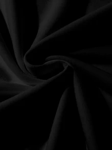 Manfinity Hypemode 男士寬鬆款字母印花t恤和束腰短褲 - 黑色 - 查看 3