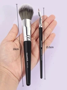 MAANGE 18/37件組化妝工具套裝，包含18支化妝刷 + 15個粉撲配件 + 1個矽膠碗 + 1個化妝海綿 + 1個天鵝絨袋 + 1個洗臉袋。女性旅行化妝刷套裝，化妝刷套裝，化妝刷套裝，化妝刷套裝，完整化妝刷套裝，化妝刷套裝，完整化妝工具套裝，刷子套裝，化妝刷套裝，化妝禮品套裝 - 黑色 - 查看 3