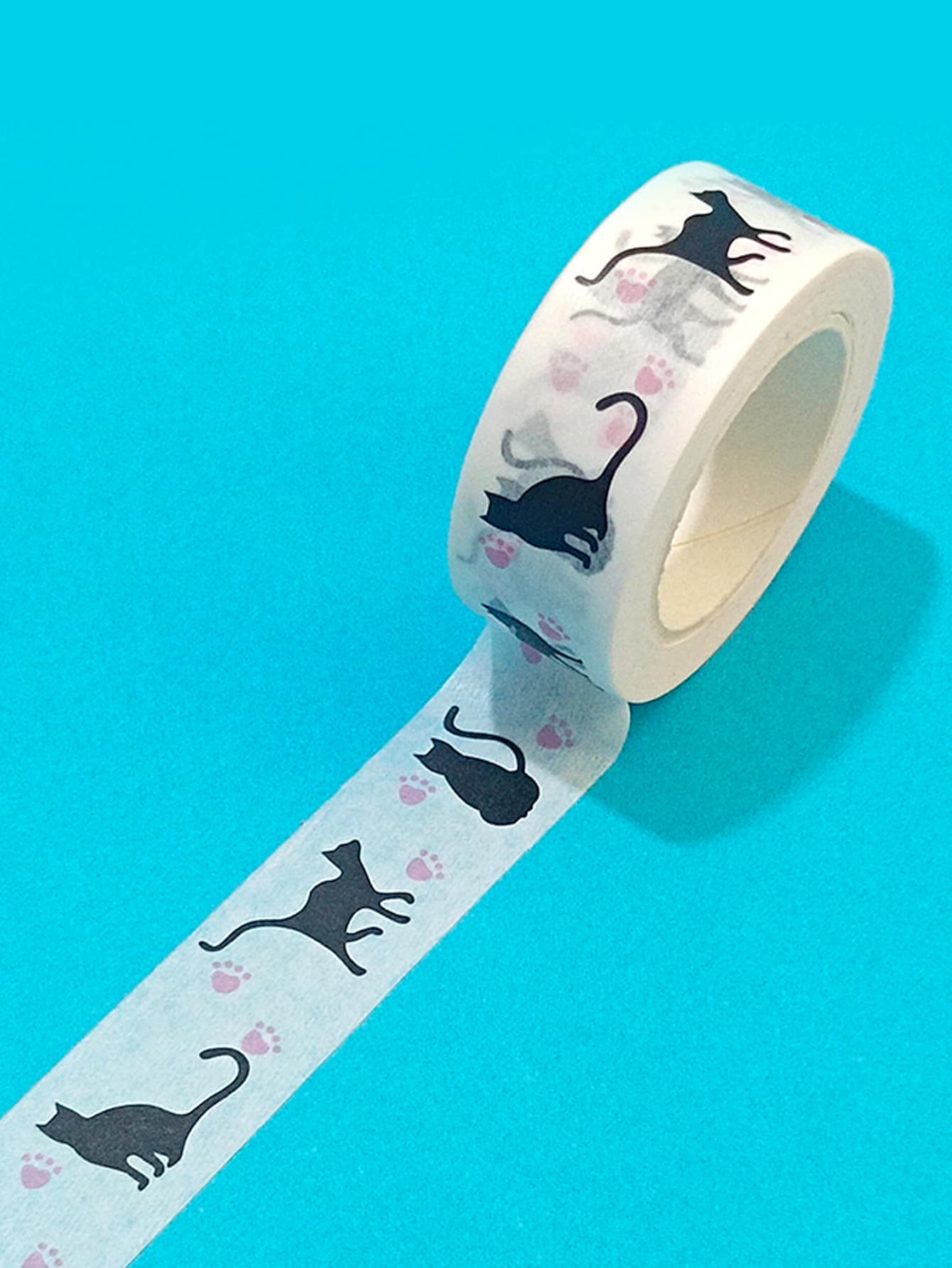1卷貓樣式和紙膠帶 - 彩色 - 查看 1