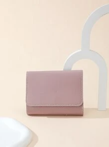 Cartera corta para mujer de 3 pliegues, elegante y multifuncional, para efectivo y monedas, portátil, para trabajadoras y universitarias, para negocios y desplazamientos, regalo de aniversario o cumpleaños, regalo del día de San Valentín, color rosa intenso, estilo de cartera de negocios casual