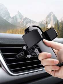 1pc Automatic Car Air Outlet Phone Holder - Black - View 2