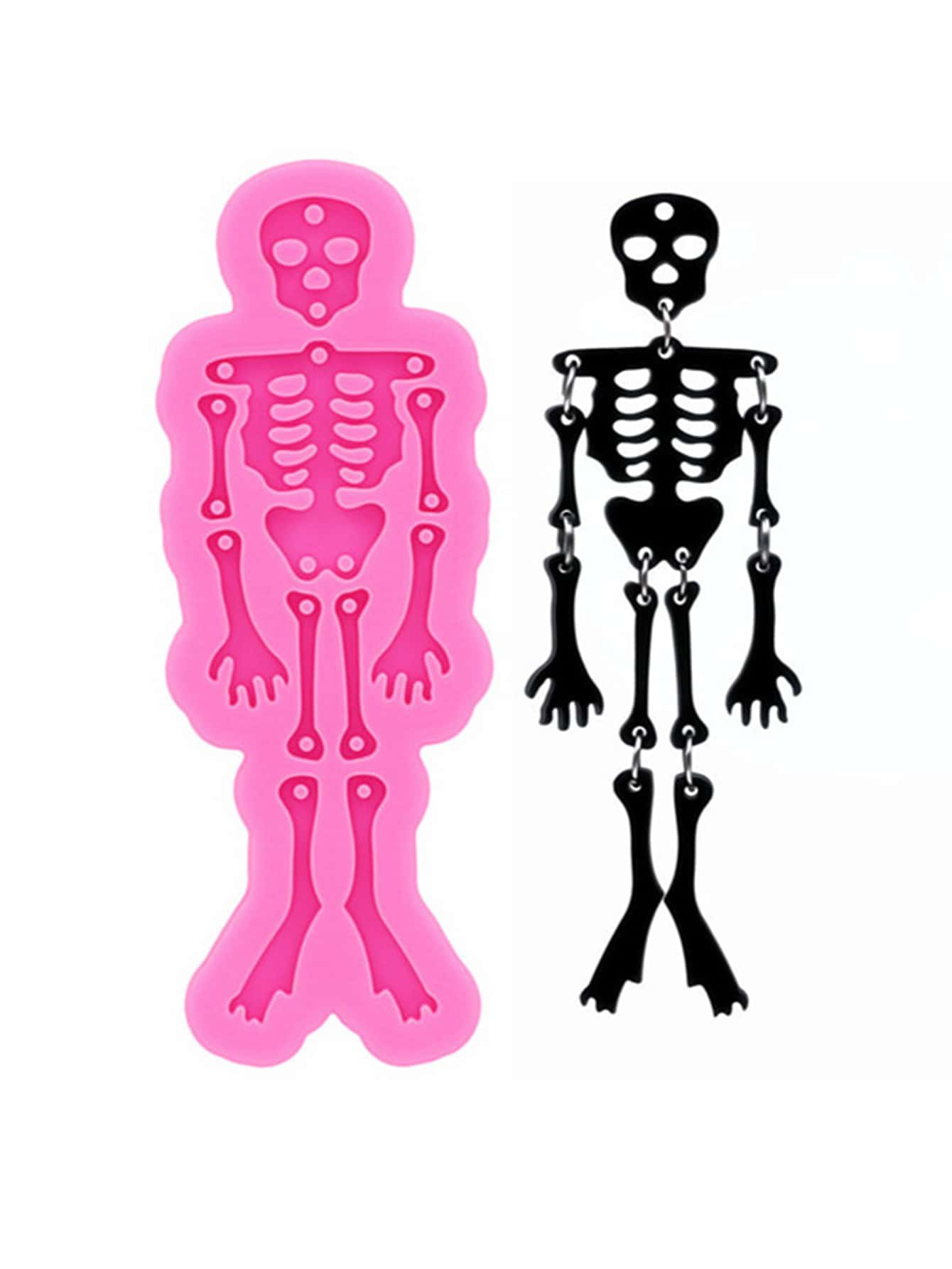 1pc Skeleton Shaped DIY Silicone Mold - Pink - View 1