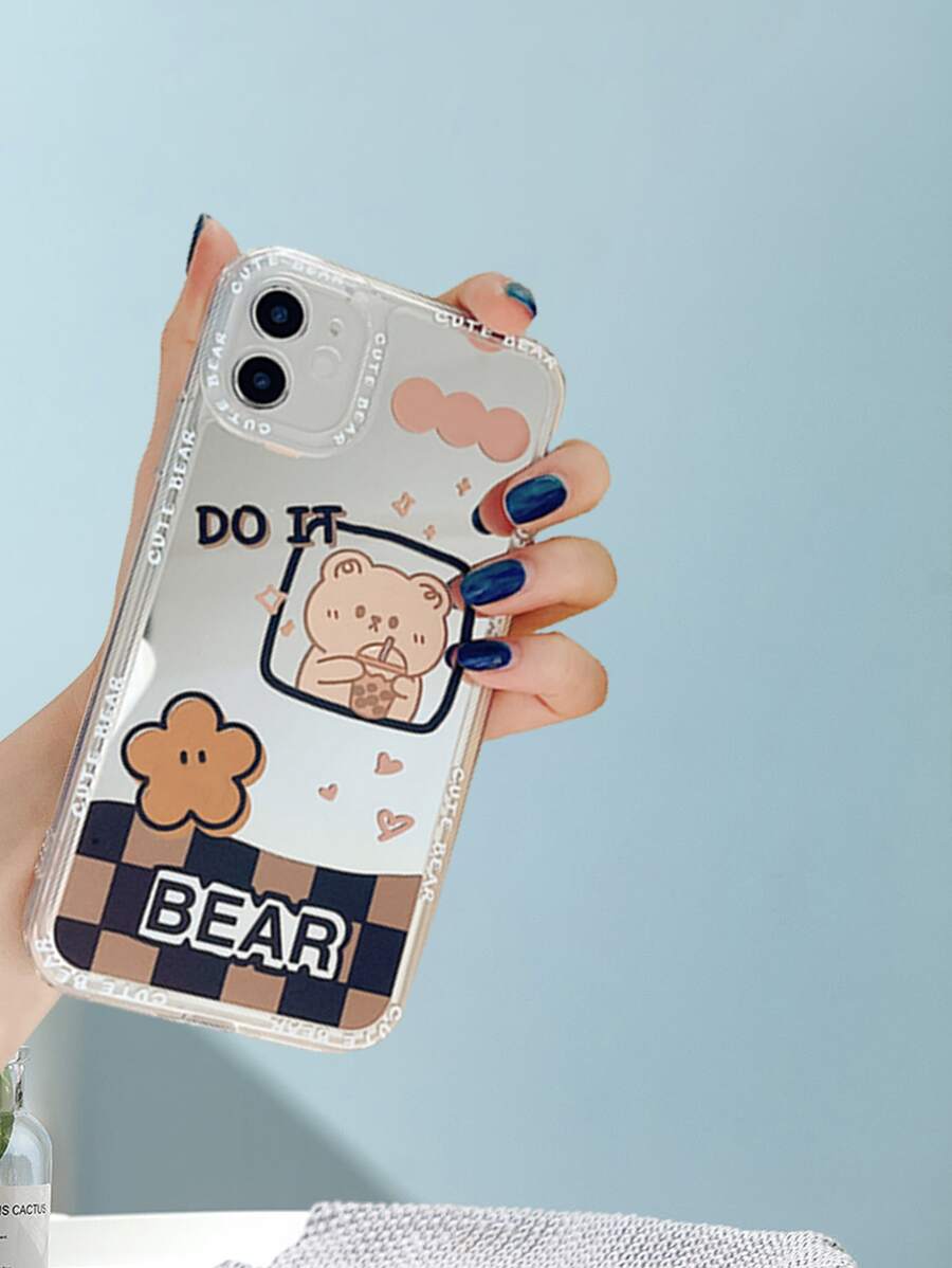 卡通熊圖案手機殼 - 彩色 - 查看 1