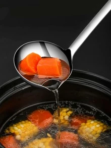 1pc Stainless Steel Skimmer - Silver - View 1