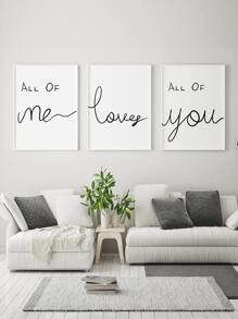 3 cái Thư Đồ Họa Bức Tranh Không Khung - Đen và trắng - Xem 4