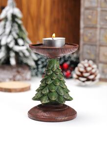 1个圣诞树烛台（不含蜡烛），房间装饰，礼品家居装饰圣诞装饰品房间装饰，圣诞礼物 - 彩色 - 查看 1